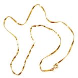 An 18ct gold neck chain, on a bolt ring clasp, 5.3g.