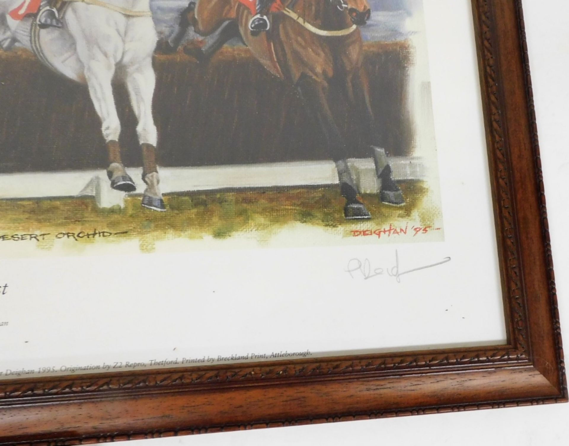 Two horse racing related prints, comprising after Peter Deighan, Dunwoody's Best, signed limited edi - Image 2 of 5