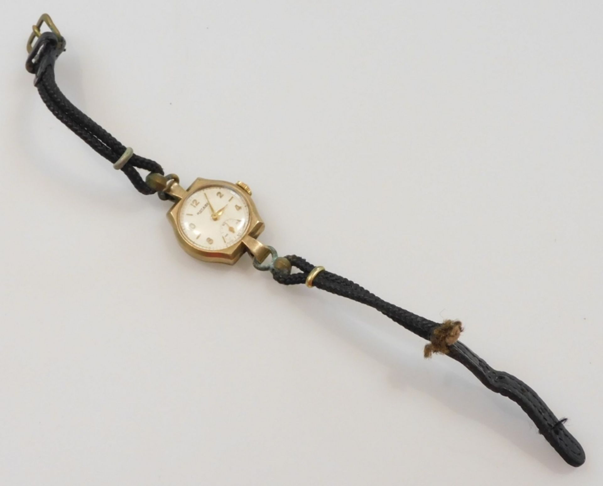 A Rotary lady's 9ct gold cased wristwatch, the circular silvered dial with engine turned decoration, - Image 2 of 2