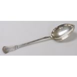 A Christian Heise Danish silver basting spoon, the handle decorated with a hammered silver section,