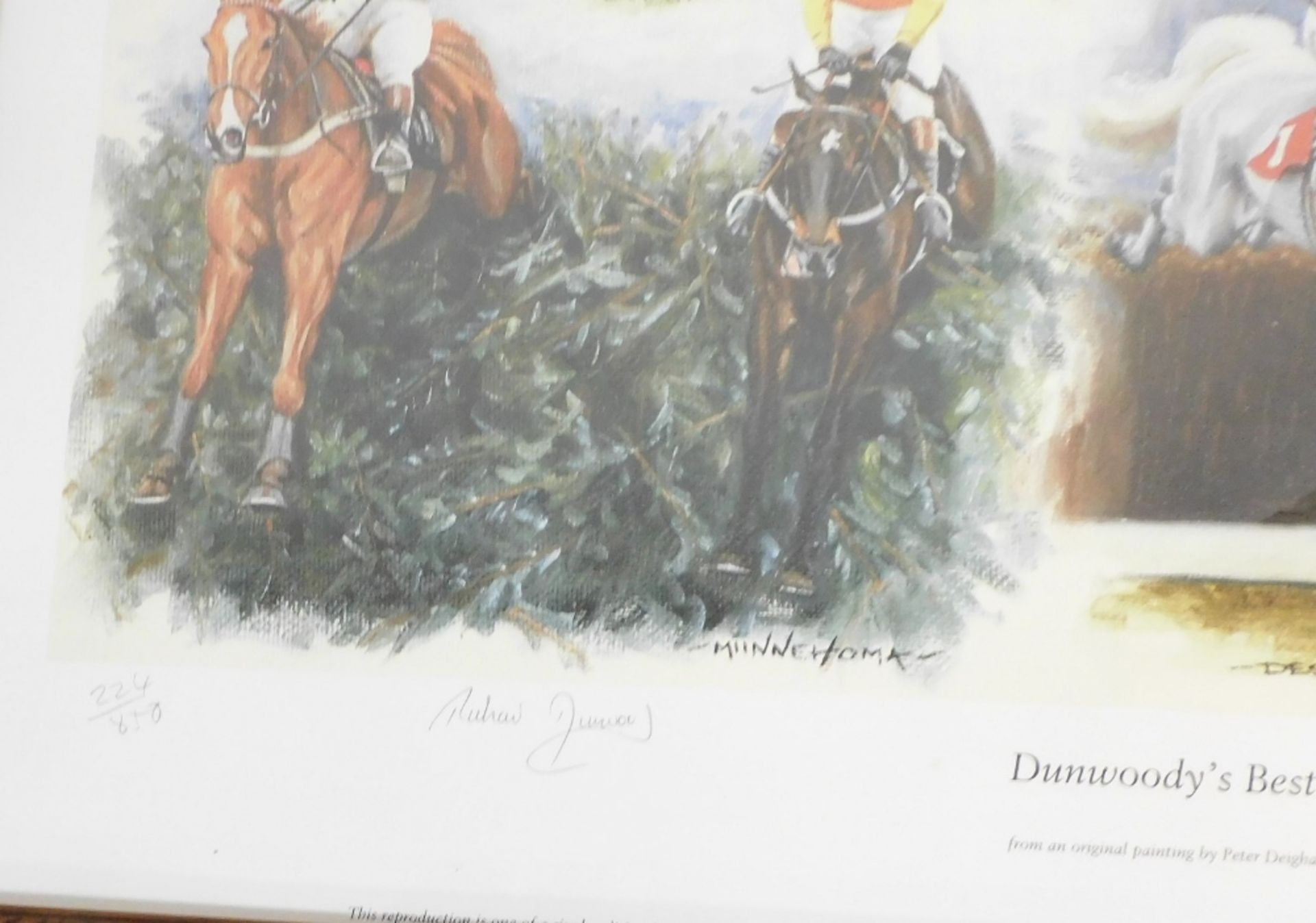 Two horse racing related prints, comprising after Peter Deighan, Dunwoody's Best, signed limited edi - Image 3 of 5