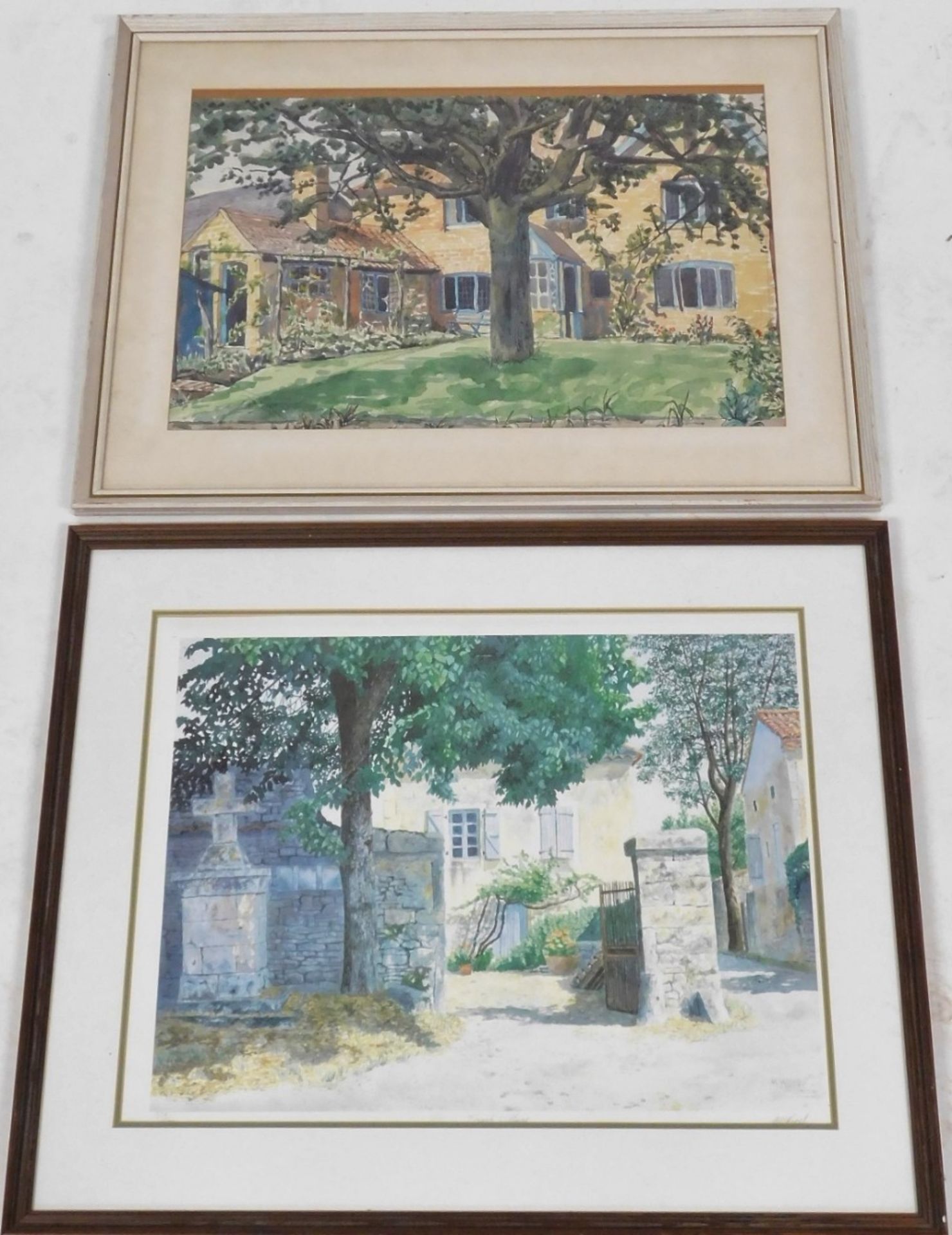 Withdrawn pre sale by vendor - 20thC School. Oakwood Garden, watercolour, indistinctly signed, 36cm