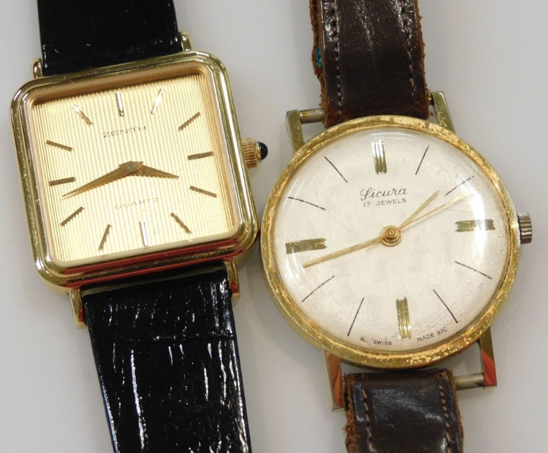 Four gentleman's gold plated wristwatches, comprising a Montine of Switzerland wristwatch, Zenith qu - Image 3 of 3