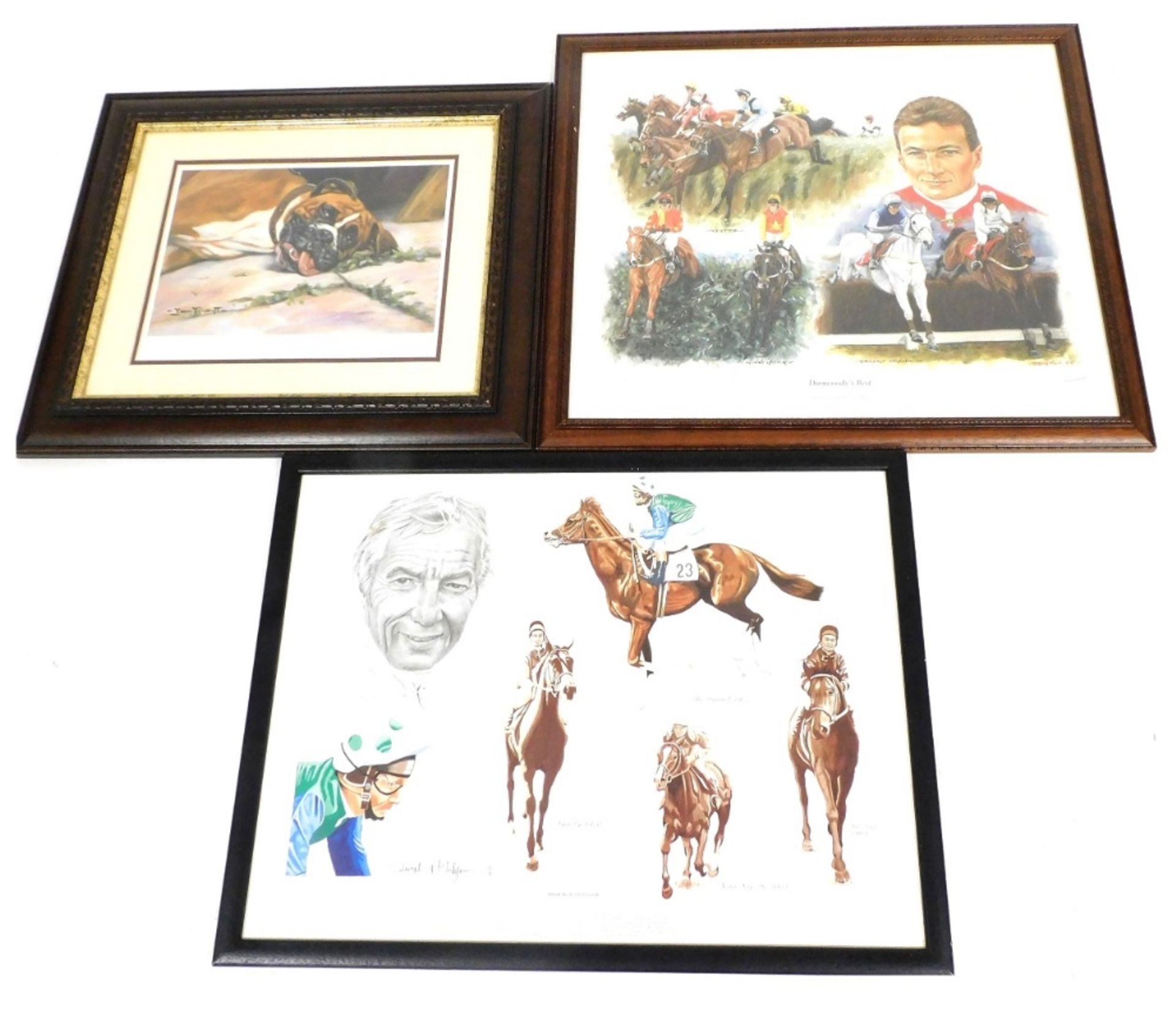 Two horse racing related prints, comprising after Peter Deighan, Dunwoody's Best, signed limited edi