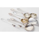 A group of Meyer Danish silver table flatware, foliate engraved, shield reserve monogram engraved, c
