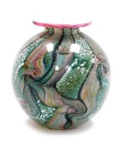 An Isle of Wight glass 'Gemstone' vase, designed by Timothy and Jonathan Harris, of globular form wi