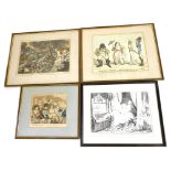 A group of satirical 18thC and 19thC satirical engravings, to include after Thomas Rowlandson, Walki