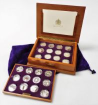 A Royal Mint Elizabeth II Golden Jubilee silver proof coin collection, the fitted case containing tw