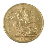 A George V full gold sovereign, dated 1928.