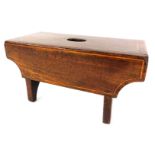 A 19thC mahogany apprentice piece or stool, in the form of a Pembroke table, 30cm wide.