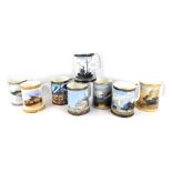 Eight Royal Doulton tankards, comprising Dunkirk tankard, limited edition 1414/14750, Dambusters tan