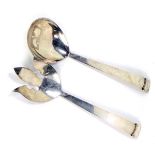 A pair of American mid 20thC plated salad servers, designed by Royal Hickman in the Ingrid pattern f