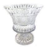 A Galway cut glass pedestal vase, 20cm high.