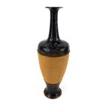 A Royal Doulton Slater's Patent chine stoneware vase, of long necked, baluster form, impressed marks