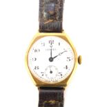 A 9ct gold cased Vertex gentleman's wristwatch, with a circular white numeric dial, with seconds dia