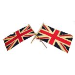 A wall hanging Union Jack flag, and a Union Jack flag on pole. (2)