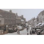 A photograph bearing title Bourne West Street circa 1952, 25cm x 39cm.