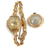 Two 9ct gold wristwatches, comprising a 9ct gold Samor wristwatch, on a V splayed 9ct gold bracelet,