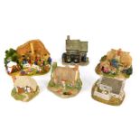 Six Lilliput Lane cottages, comprising Strawberry Cottage, The Croft, Kendall Teahouse, The Golden J