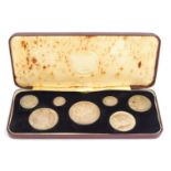 A Victoria Golden Jubilee specimen silver coin set 1887, in later fitted case.