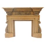 A Victorian style fireplace, constructed from painted composite timber, etc., label to reverse for A