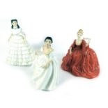 Three Coalport and Royal Doulton ladies, comprising Donna HN2939, 20cm high, Coalport Ladies of Fash