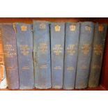 Strickland (Agnes). Lives of The Queens of England, 7 vols (vol 3 lacking), gilt tooled blue cloth,