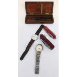 An Accurist wristwatch, the 4cm diameter dial with baton pointers and numerals, marked 17 Jewel Shoc