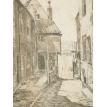 Featherstone Robson (1830-1936). Figures on a street, Preston Cribb The Gault Whitby, etc. prints 2