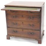 A George III mahogany bachelor's chest, with brushing slide over four graduated drawers with brass s