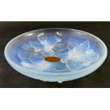 A Sabino France glass dish, of circular form with leaf and berry feet, marked Sabino Paris-France, w