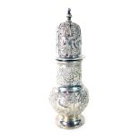A small silver Victorian sugar sifter, by James Wakeley and Frank Charles Wheeler, cast and embossed