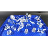 Various Swarovski crystal ornaments, blow fish, 5cm wide, frog, swan, koala, etc. (a quantity)