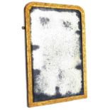 An 18thC gilt wall mirror, with rectangular discoloured plate, the frame decorated with flowers and