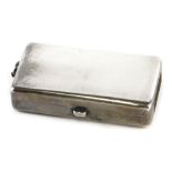 An Edward VII silver combination sovereign and stamp case, by John Millward Banks, of rectangular fo