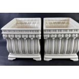 A pair of cream coloured Casa Pupo pottery planters, 29cm high. (2)