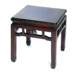 A Chinese hardwood jardiniere stand, 54cm high, 50cm square.