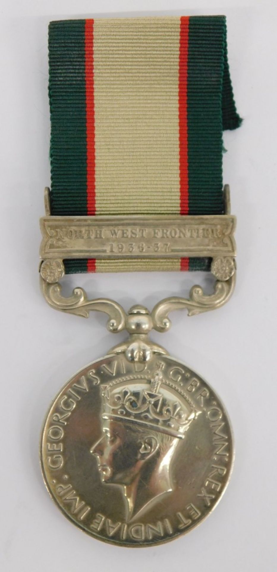 A George VI India medal, marked 14008 SEPOY MAKHMAD NUP 2-14 PUNJAB R, the ribbon with North West Fr