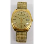 A 1970s Longines gold plated Conquest Collection wristwatch, with 3cm diameter dial, with baton nume