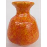 An early 20thC Royal Lancastrian Radford style orange vase, vibrantly decorated with speckle glaze,