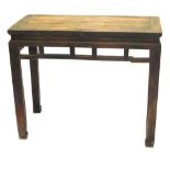 A Chinese side table, 84cm high, 103cm wide, 51cm deep.