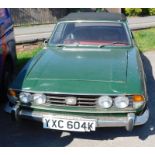 A 1972 Triumph Stag, registration YXC 604K, 2500cc petrol, no V5. Upon instructions from the Executo