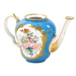 A 19thC Sevres porcelain coffee pot, lid lacking, decorated with a reserve of Catherine De Medici, w