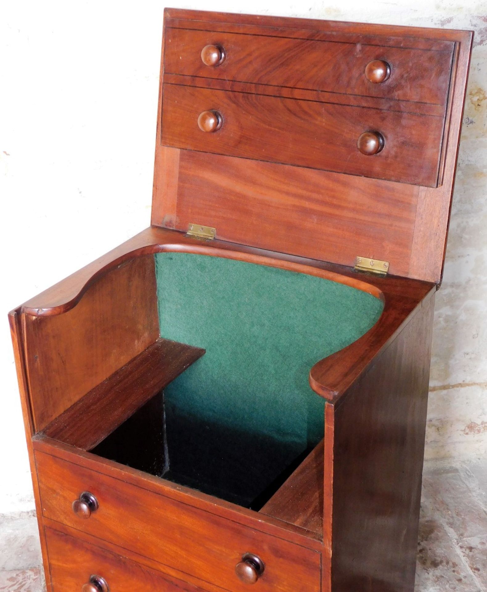 An early 19thC mahogany commode chest, 72cm high, 56cm wide, 42cm deep. - Image 2 of 2