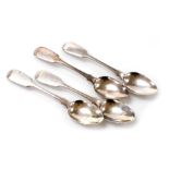 A set of four George III silver fiddle pattern teaspoons, Sarah & John William Blake, London 1819, 2