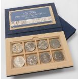 A Royal Mint Historic Crown Collection 1951-1981, the fitted case containing eight commemorative cro