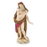 A Meissen porcelain figure, modelled as the allegorical Season of Winter, modelled as a bearded man