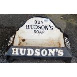 A cast iron Hudson's Advertising dog bowl, 47cm wide.