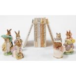 A group of Beswick and Royal Albert pottery Beatrix Potter figures, comprising Beswick Mrs Rabbit, M