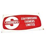 A 20th tin sign, for Staffordshire Farmers Limited, single sided, 54cm x 107cm.